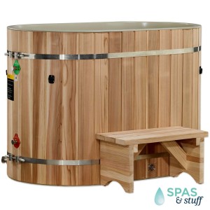Oval Cedar Cold Plunge Tub - Composite Liner - Spas