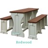 Picnic Table / Bench Set - Redwood