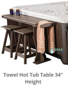 34" high hot tub towel table