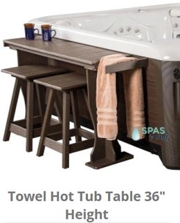 36" high hot tub towel table
